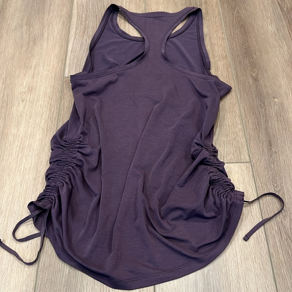 Athleta Racerback Tank Top Size Small Plum Purple Cinched Sides w/Ties - Picture 10 of 10